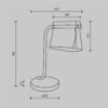 LAMPA STOŁOWA Cabaret na mosiężnej, metalowej podstawie, szklany, transparentny klosz, designerski styl, wymiary