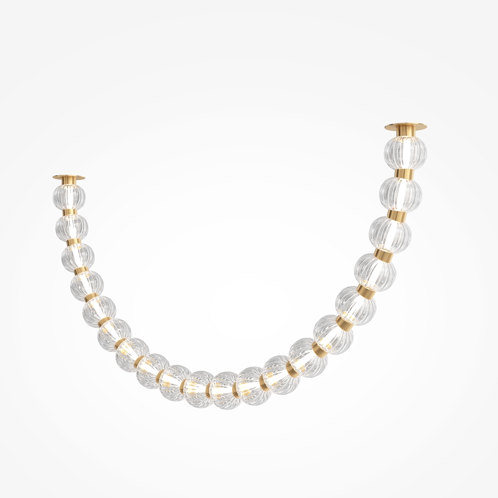 LAMPA SUFITOWA Amulet w kształcie naszyjnika, metalowa, złota oprawa z szklanymi kulami, nowoczesny glamour, ekskluzywna LAMPA SUFITOWA Amulet w kształcie naszyjnika, metalowa, złota oprawa z szklanymi kulami, nowoczesny glamour, ekskluzywna