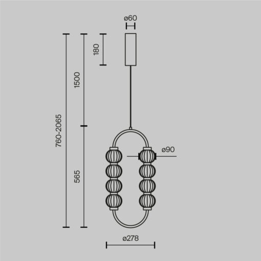 LAMPA WISZĄCA Amulet owalna, złota, metalowa oprawa, szklane kule, regulowana wysokość, wymiary