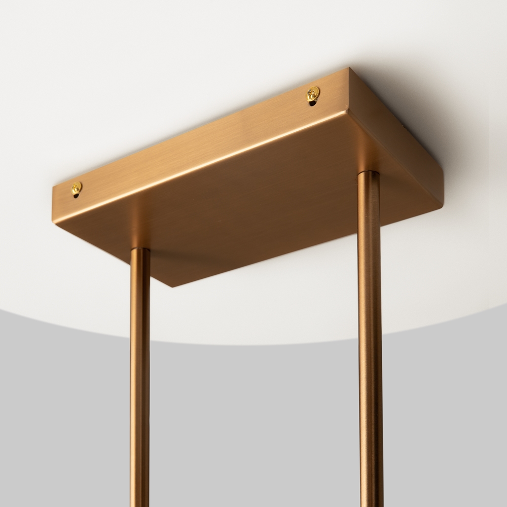 LAMPA WISZĄCA Aster na złotej, metalowej oprawie, podłużna, szklane koła z dekoracyjnymi żłobieniami, nowoczesny styl, najwyższa jakość LAMPA WISZĄCA Aster na złotej, metalowej oprawie, podłużna, szklane koła z dekoracyjnymi żłobieniami, nowoczesny styl, najwyższa jakość