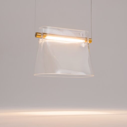 LAMPA WISZĄCA Cabaret, mosiężna oprawa, szklany transparentny klosz, designerski styl, ekskluzywna