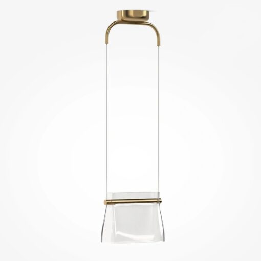 LAMPA WISZĄCA Cabaret, mosiężna oprawa, szklany transparentny klosz, designerski styl