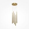 LAMPA WISZĄCA Cascade pięciopunktowa, aluminiowa, mosiężny kolor, nowoczesny design