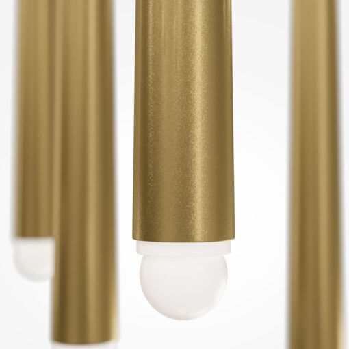 LAMPA WISZĄCA Cascade pięciopunktowa, aluminiowa, mosiężny kolor, nowoczesny design, piękna
