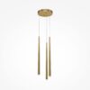 LAMPA WISZĄCA Cascade trzypunktowa, aluminiowa, mosiężny kolor, nowoczesny design