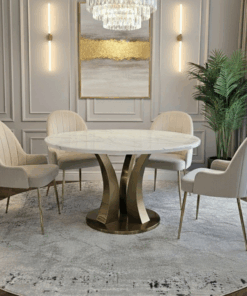 STOL-JADALNIANY-okragly-Aureus-bialy-blat-z-konglomeratu-marmurowego-zlota-designerska-podstawa-nowoczesny