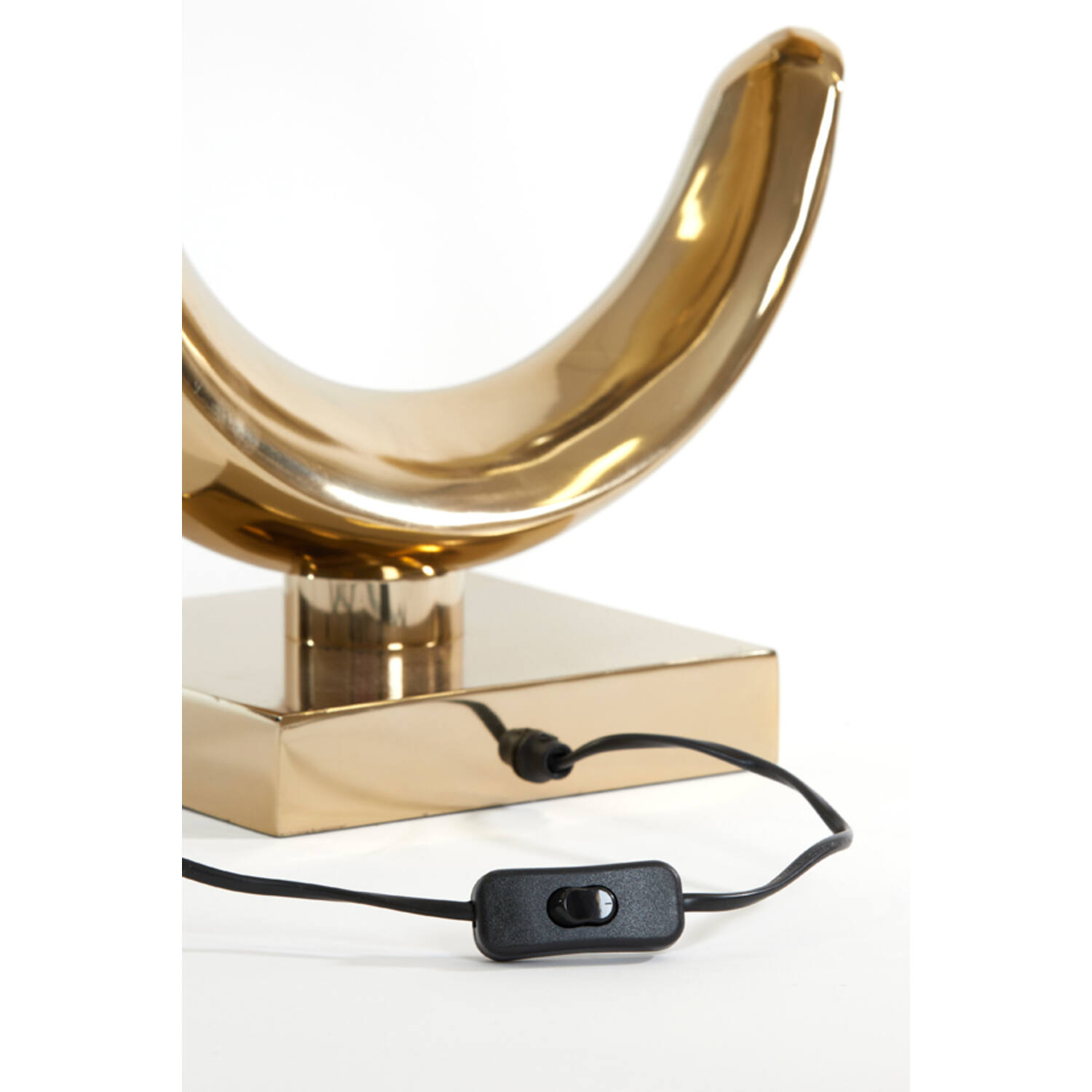 LAMPA STOŁOWA o pięknej złotej, okrągłej podstawie, błyszczące wykończenie, biały, okrągły abażur, nowoczesny glamour, ekskluzywna