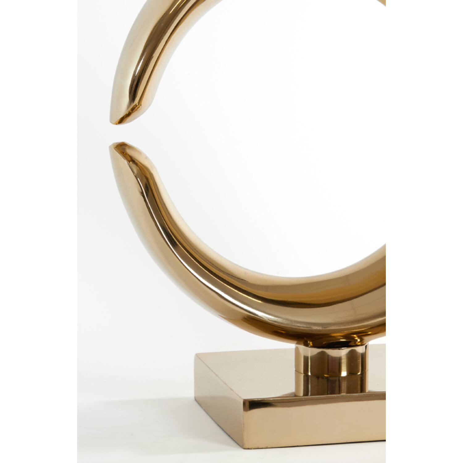 LAMPA STOŁOWA o pięknej złotej, okrągłej podstawie, błyszczące wykończenie, biały, okrągły abażur, nowoczesny glamour, wyjątkowa