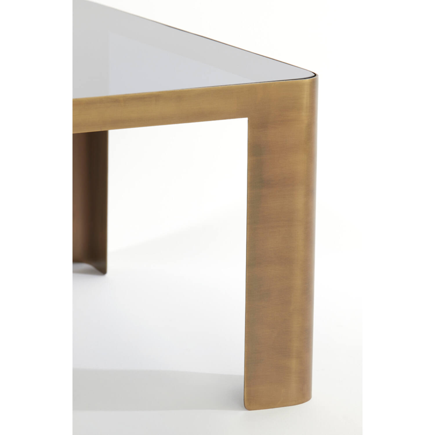 STOLIKI KAWOWE 2w1 kwadratowe, metalowe, brązowe wykończenie, blat z dymionego szkła, najwyższa jakość