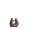 WAZON ceramiczny o wyjątkowym kształcie, brązowy kolor w lśniącym wykończeniu, 24 cm, piękny