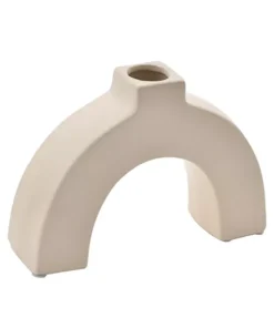 WAZON ceramiczny w kształcie łuku, kremowe wykończenie, nowoczesny styl, piękny