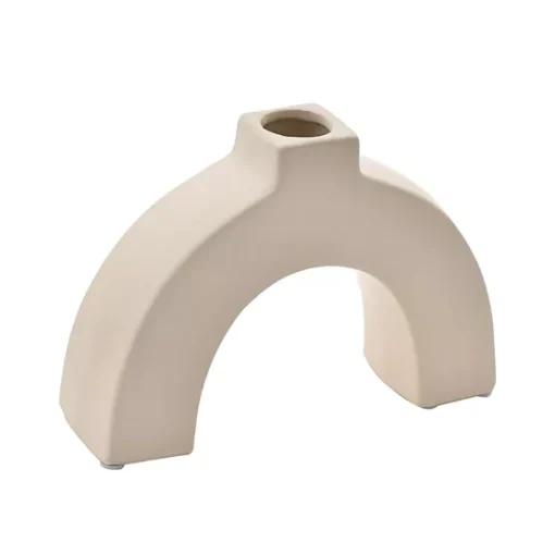 WAZON ceramiczny w kształcie łuku, kremowe wykończenie, nowoczesny styl, piękny