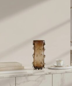 WAZON szklany, brązowe transparentne wykończenie, okrągły, nowoczesny design