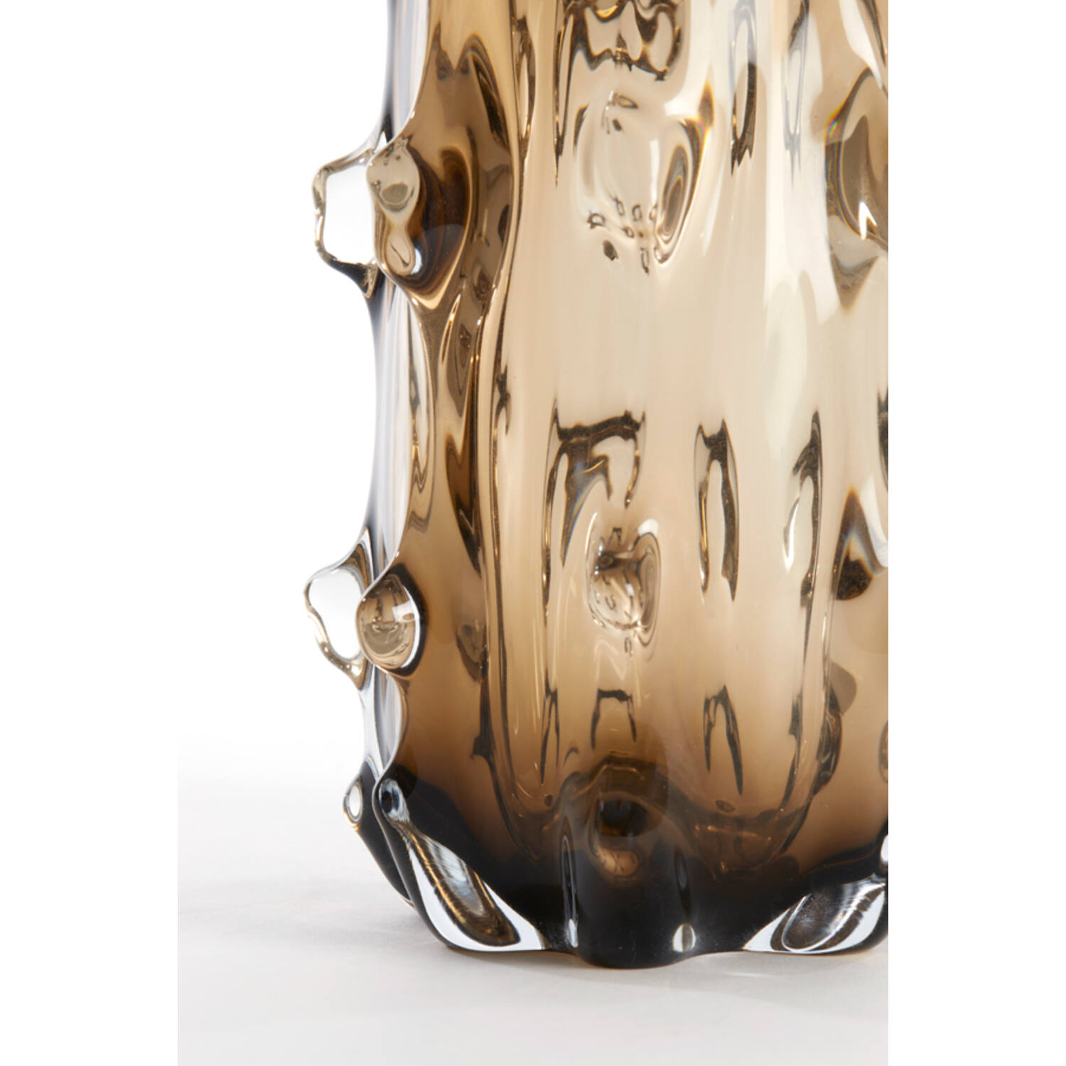 WAZON szklany, brązowe transparentne wykończenie, okrągły, nowoczesny design, ekskluzywny WAZON szklany, brązowe transparentne wykończenie, okrągły, nowoczesny design, ekskluzywny