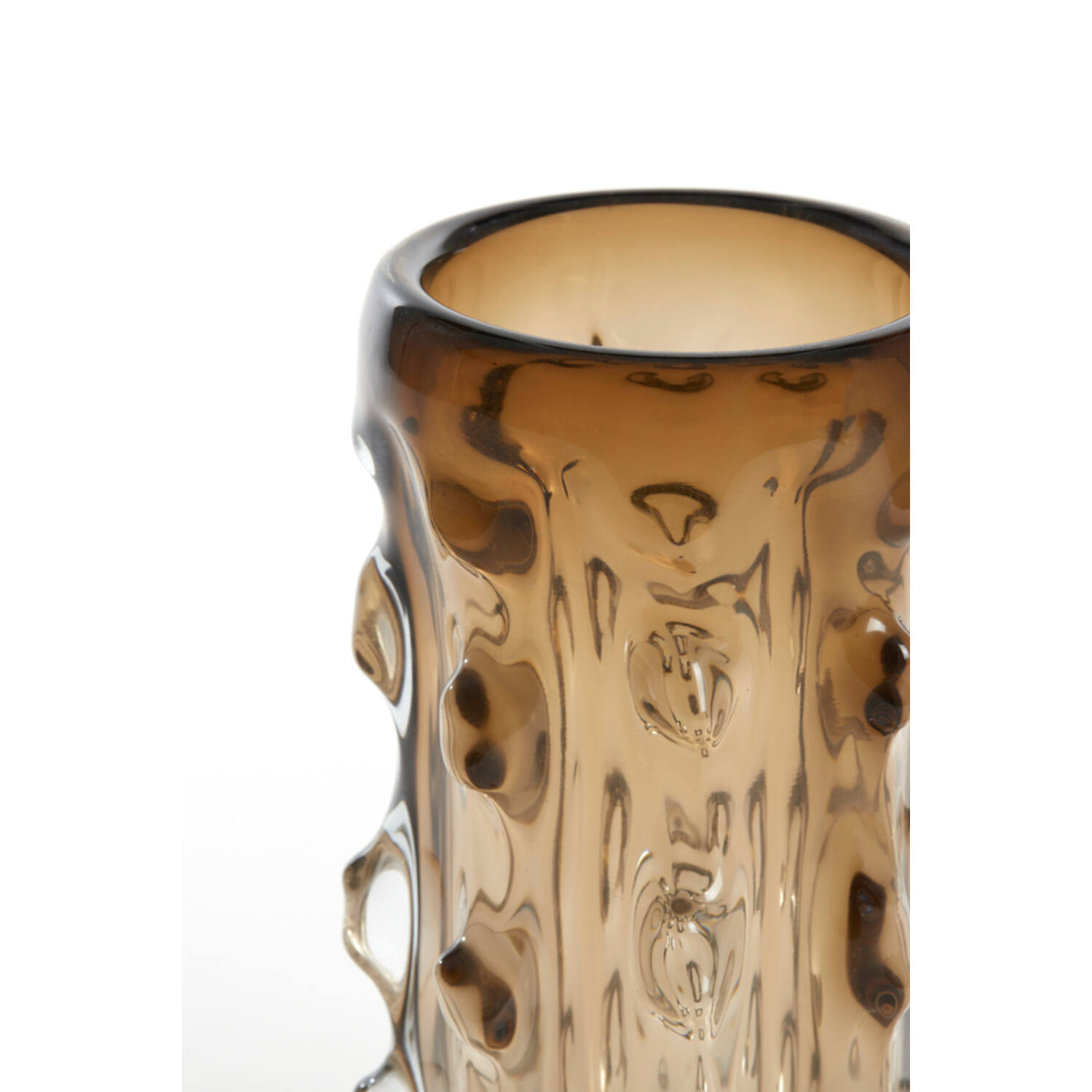 WAZON szklany, brązowe transparentne wykończenie, okrągły, nowoczesny design, piękny WAZON szklany, brązowe transparentne wykończenie, okrągły, nowoczesny design, piękny