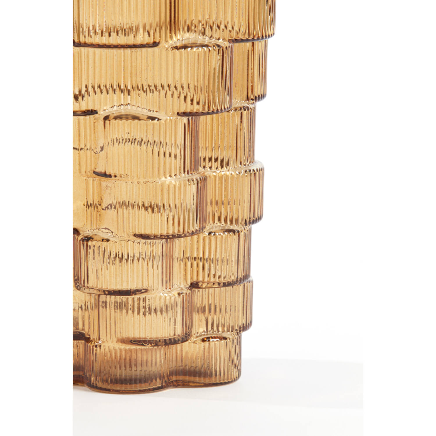 WAZON szklany, brązowy transparentny kolor, nieregularny kształt, wyjątkowa faktura, ekskluzywny