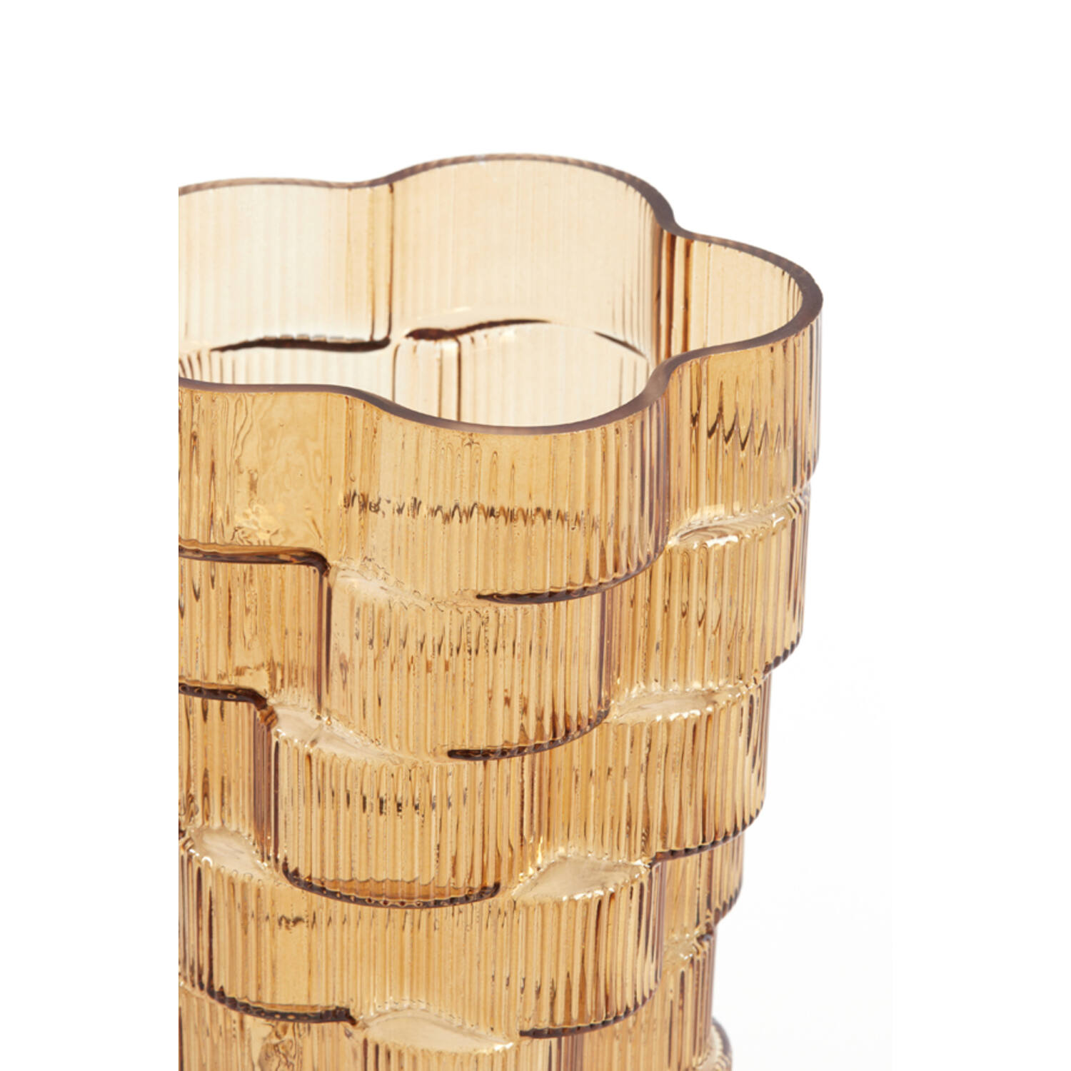 WAZON szklany, brązowy transparentny kolor, nieregularny kształt, wyjątkowa faktura, premium