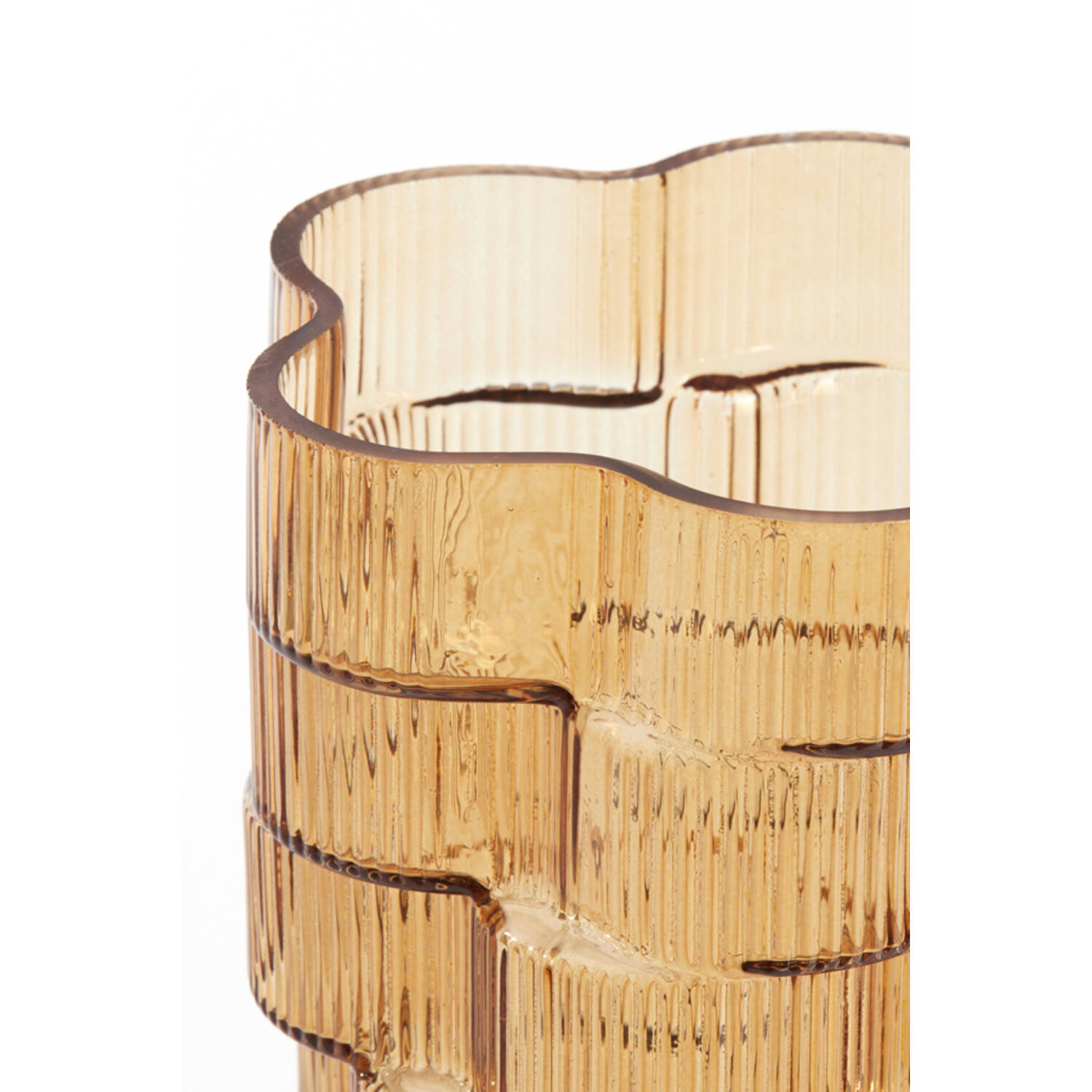 WAZON szklany, brązowy transparentny kolor, nieregularny kształt, wyjątkowa faktura, wyjątkowy