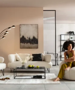 DYWAN Cosy Classic w kremowym odcieniu, prostokątny, mieszanka bawełny i wiskozy, nowoczesny, piękny