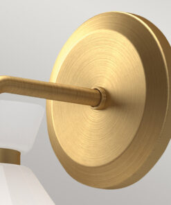 Alternative view of KINKIET HALSTON, złote szczotkowane wykończenie, biały klosz, elegancki wygląd, nowoczesny styl