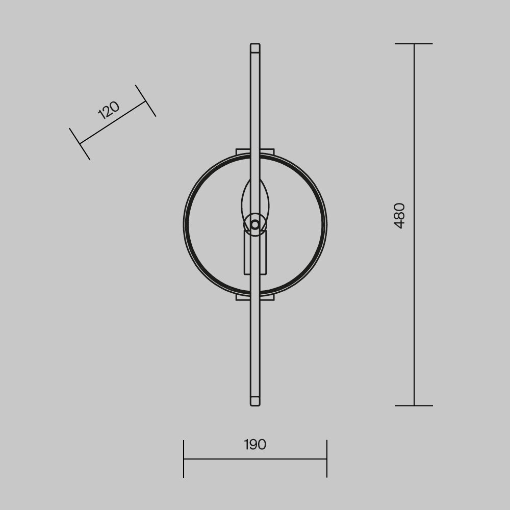 KINKIET Marmo ze złotym, galwanizowanym stelażem i naturalnym kamieniem, nowoczesny styl - wzór I, wymiary