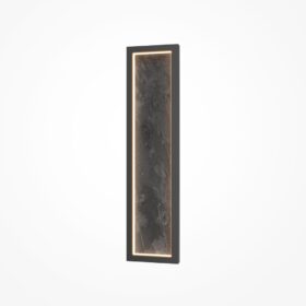 KINKIET Orign w czarnej, prostokątnej oprawie wypełnionej naturalnym minerałem o unikatowej fakturze, designerki styl 60,7 cm