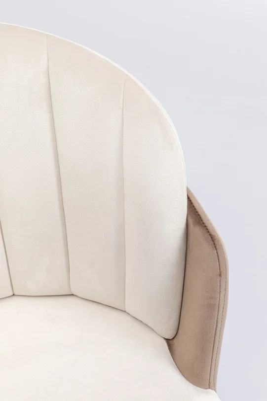 KRZESŁO Hojas na czarnych, metalowych nogach ze złotym zakończeniem, siedzisko w beżowym odcieniu, nowoczesny styl-2