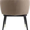 KRZESŁO Hojas na czarnych, metalowych nogach ze złotym zakończeniem, siedzisko w beżowym odcieniu, nowoczesny styl, do jadalni
