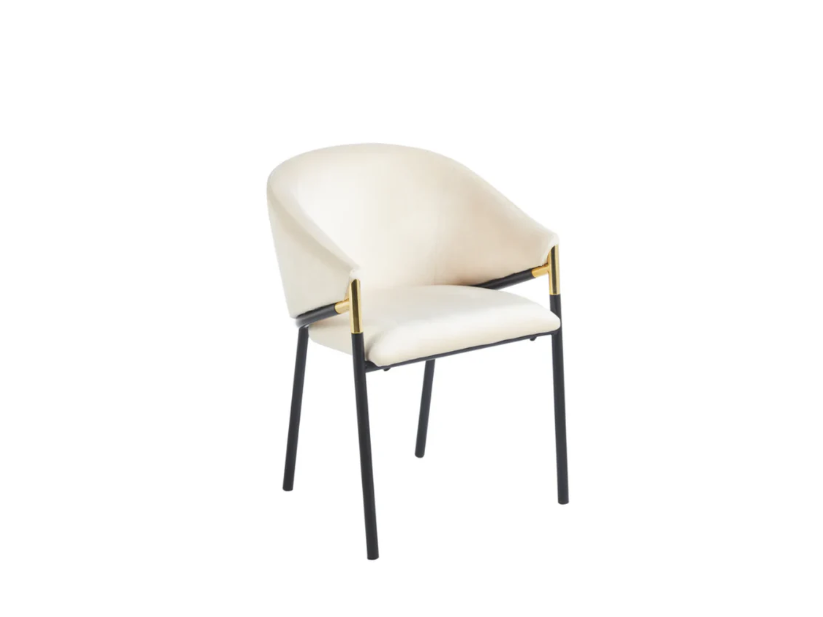 KRZESŁO lIVIA stylowe, wygodne, aksamitne, w odcieniu beżu, na czarno-złotej podstawie - Standard KRZESŁO lIVIA stylowe, wygodne, aksamitne, w odcieniu beżu, na czarno-złotej podstawie - Standard