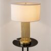 LAMPA STOŁOWA Impressive, złota podstawa w formie łańcuszków, biały materiałowy klosz, nowoczesny styl, piękna