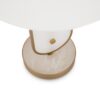 LAMPA STOŁOWA Marmo na złotej, galwanizowanej podstawie z naturalnym kamieniem, bialy materiałowy klosz, nowoczesny styl, piękna