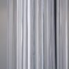 LAMPA STOŁOWA Muse z podstawą z rzeźbionego, transparentnego szkła, biały, materiałowy klosz, nowoczesny styl, srebrna, nowoczesna