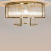 LAMPA SUFITOWA PLAFON Frame, okrągła, złota, metalowa konstrukcja, szklane, ryflowane wypełnienie, nowoczesny styl, 6 źródeł światła, nowoczesny