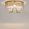 LAMPA SUFITOWA PLAFON Frame, okrągła, złota, metalowa konstrukcja, szklane, ryflowane wypełnienie, nowoczesny styl, 6 źródeł światła, piękny