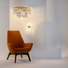 LAMPA SUFITOWA PLAFON Frame, okrągła, złota, metalowa konstrukcja, szklane, ryflowane wypełnienie, nowoczesny styl, 6 źródeł światła, wyjątkowy