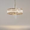 LAMPA WISZĄCA Frame, złoty metalowy stelaż, szklane, ryflowane wypelnienie, nowoczesny styl, ekskluzywna