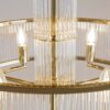 LAMPA WISZĄCA Frame, złoty metalowy stelaż, szklane, ryflowane wypelnienie, nowoczesny styl, premium