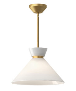 LAMPA WISZĄCA HALSTON, złote wykończanie, regulowana wysokość, nowoczesny styl