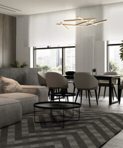 LAMPA WISZĄCA Line w złotym kolorze, w formie przecinających się linii, nowoczesny styl, piękna