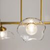LAMPA WISZĄCA Miracle na złotym stelażu, pięć szklanych kloszy w kształcie kwiatu wiśni, nowoczesny styl, premium