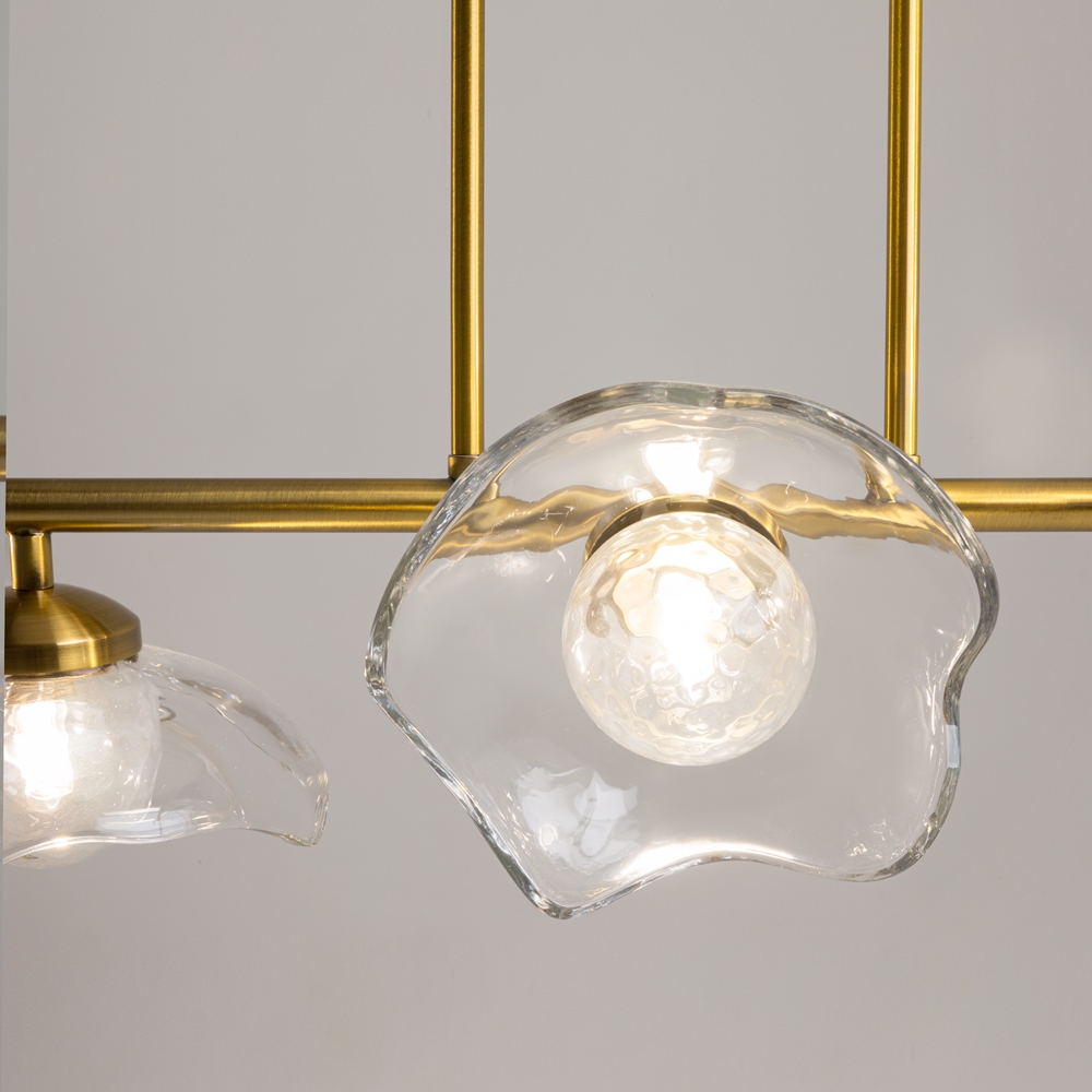 LAMPA WISZĄCA Miracle na złotym stelażu, pięć szklanych kloszy w kształcie kwiatu wiśni, nowoczesny styl, premium LAMPA WISZĄCA Miracle na złotym stelażu, pięć szklanych kloszy w kształcie kwiatu wiśni, nowoczesny styl, premium