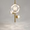 LAMPA WISZĄCA Miracle na złotym stelażu, trzy szklane klosze w kształcie kwiatu wiśni, nowoczesny styl, ekskluzywna