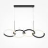 LAMPA WISZĄCA Node w formie czterech pierścieni, źródło światła LED, nowoczesny styl, czarna