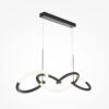 LAMPA WISZĄCA Node w formie czterech pierścieni, źródło światła LED, nowoczesny styl, czarna, elegancka