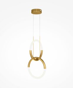 LAMPA WISZĄCA Node w formie dwóch pierścieni, złota, źródło światła LED, nowoczesny styl