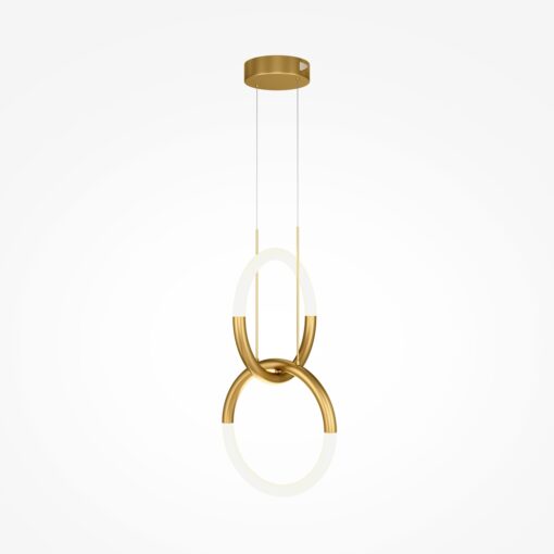 LAMPA WISZĄCA Node w formie dwóch pierścieni, złota, źródło światła LED, nowoczesny styl