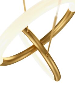 LAMPA WISZĄCA Node w formie dwóch pierścieni, złota, źródło światła LED, nowoczesny styl, piękna