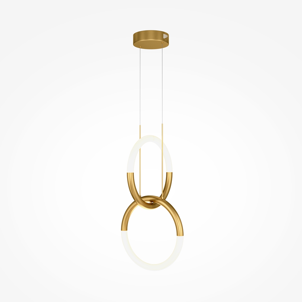 LAMPA WISZĄCA Node w formie dwóch pierścieni, złota, źródło światła LED, nowoczesny styl LAMPA WISZĄCA Node w formie dwóch pierścieni, złota, źródło światła LED, nowoczesny styl