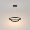 LAMPA WISZĄCA Rim okrągła, podwójna oprawa, LED-owe źródło światła, nowoczesny styl, czarna, 60 cm