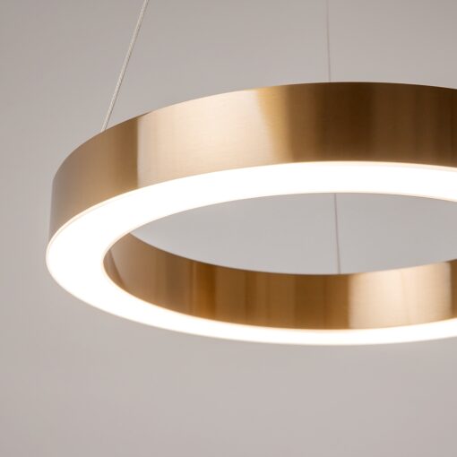 LAMPA WISZĄCA Saturno okrągła, mosiężna oprawa, źródło światła LED, nowoczesny glamour 40 cm, premium